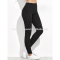 Schwarz Hohe Taille Vertikale Gestreifte Leggings OEM / ODM Herstellung Großhandel Mode Frauen Bekleidung (TA7034L)